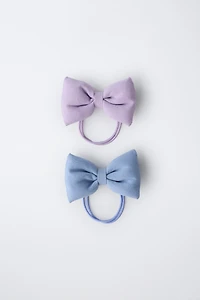 TWO-PACK OF PADDED BOW HAIR TIES