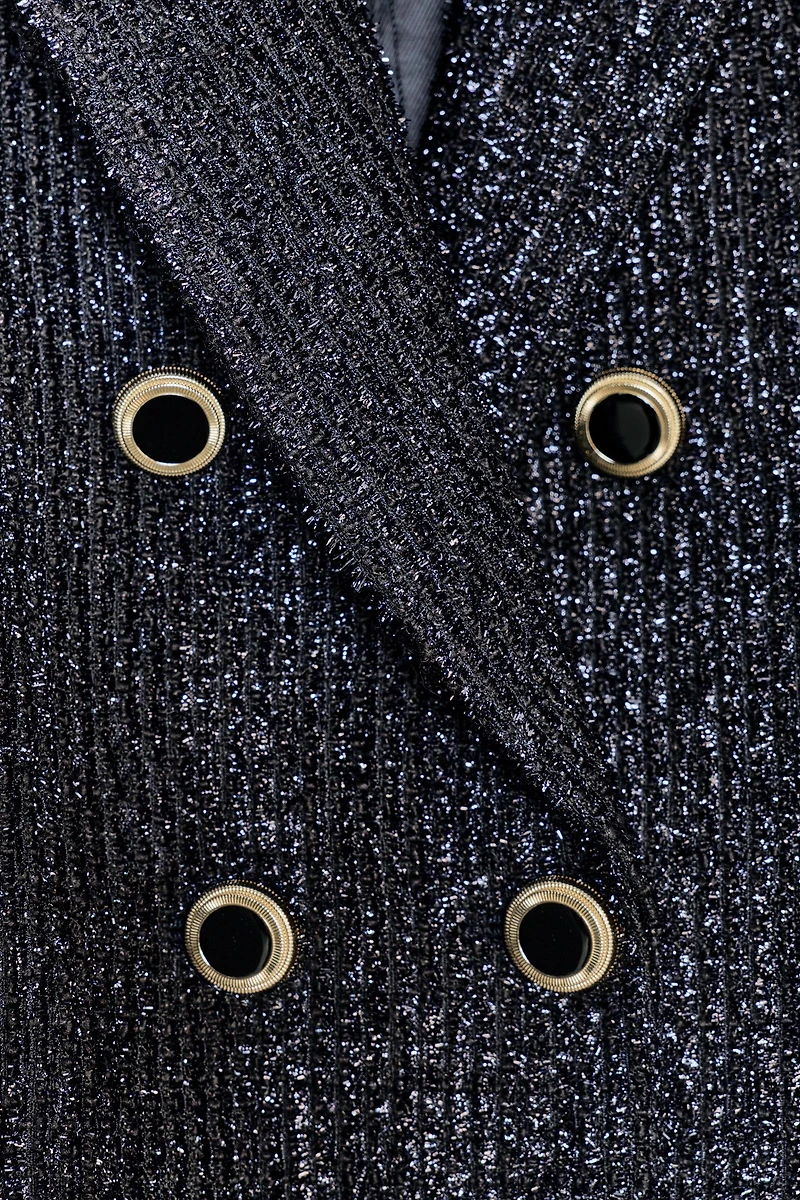 VESTE À BOUTONNAGE CROISÉ AVEC FIL MÉTALLISÉ