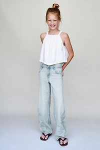 LINEN BLEND HALTER TOP