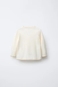 CROSS-STITCH EMBROIDERED HORSE POINTELLE T-SHIRT