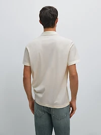 Short sleeve polo shirt with contrast seam detail