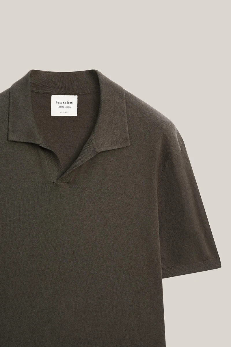 Cotton and linen knit polo sweater - LIMITED EDITION