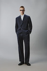 DOUBLE BREASTED LINEN - COTTON SUIT JACKET