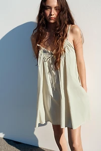 POPLIN STRAP MINI DRESS
