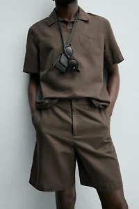 REGULAR FIT HEMP-COTTON SHORTS