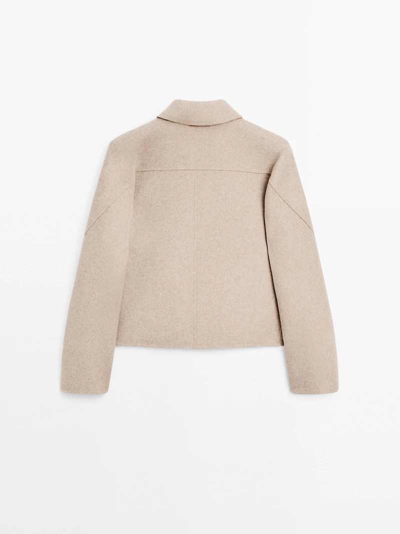 Cropped wool blend jacket