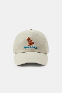 CASQUETTE SERGÉ BRODERIES CHAT