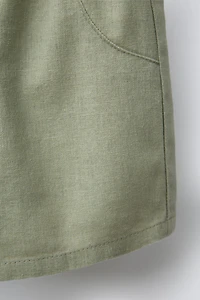 LINEN AND COTTON BERMUDA SHORTS