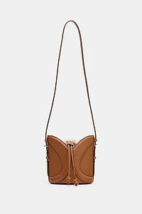 TOPSTITCHED BUCKET BAG
