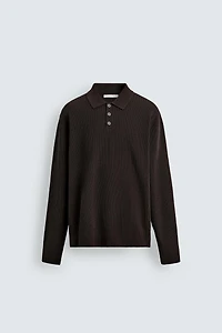 CHENILLE KNIT POLO SHIRT