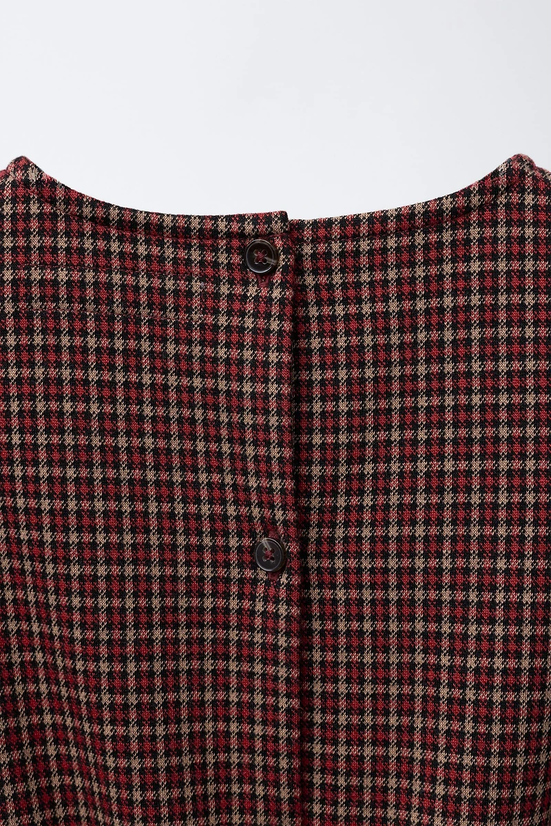 PLAID BOW SHORT JUMPSUIT