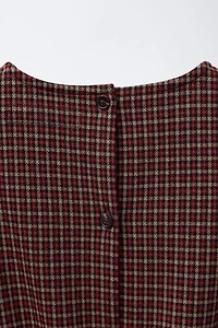 PLAID BOW SHORT JUMPSUIT