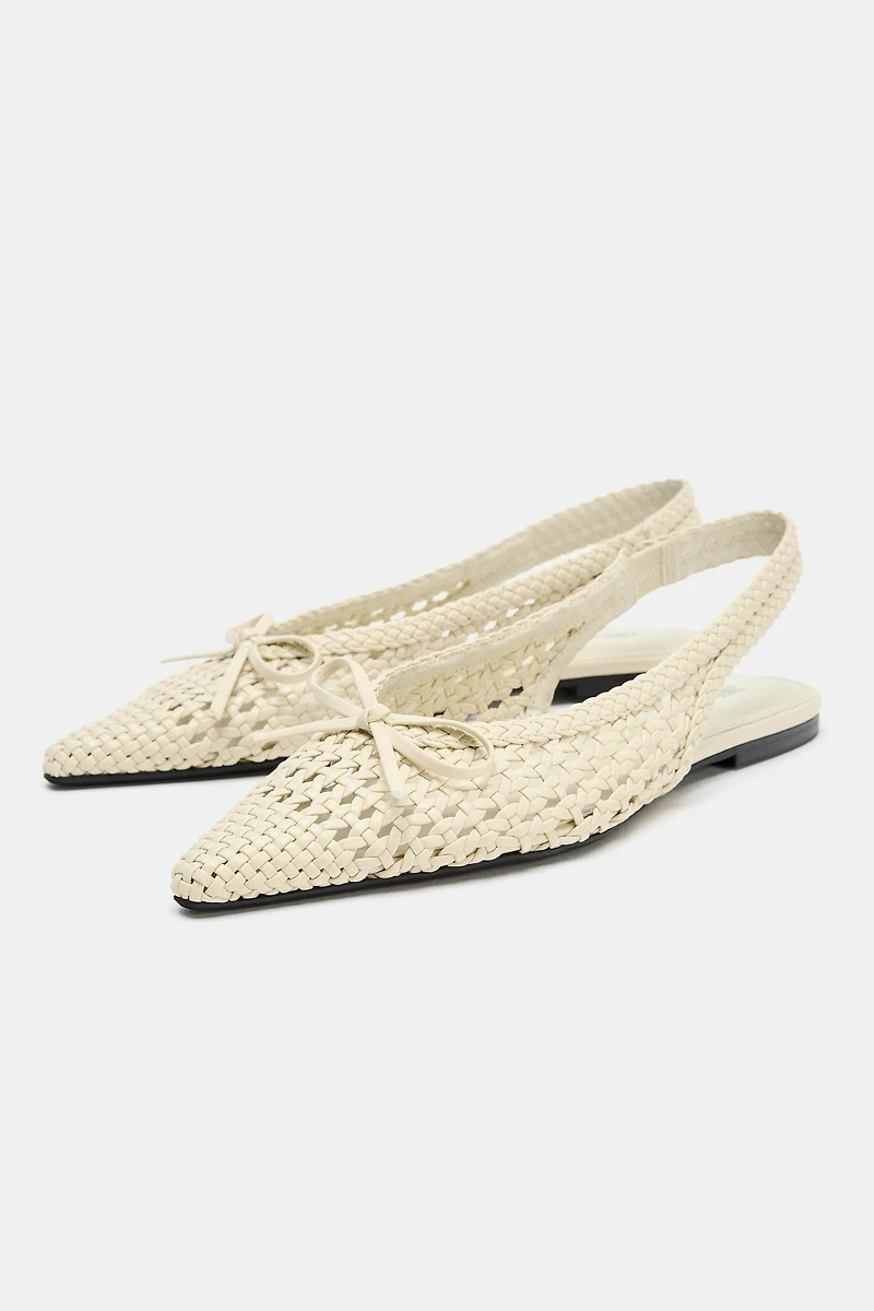BRAIDED EFFECT FLAT SHOES