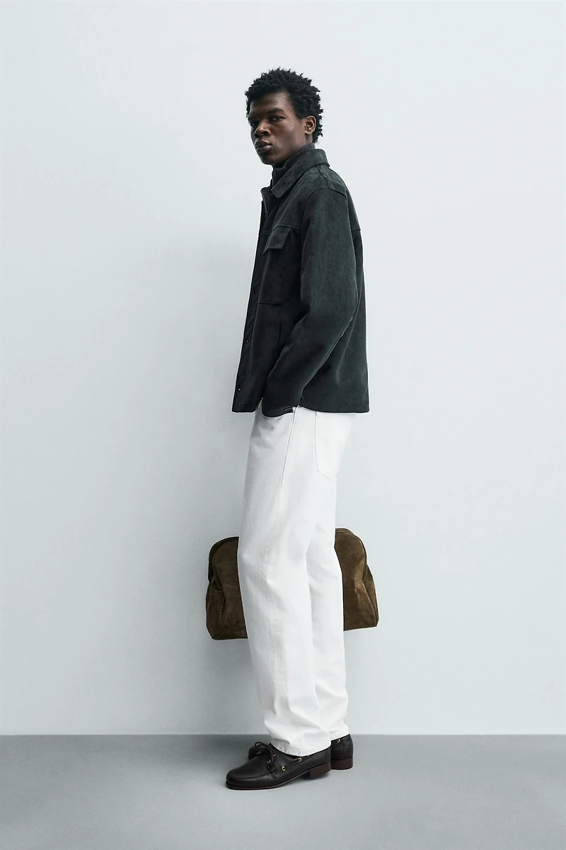 FAUX SUEDE OVERSHIRT