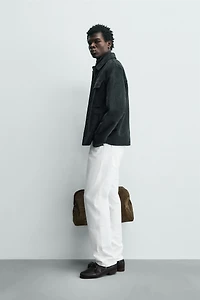 FAUX SUEDE OVERSHIRT