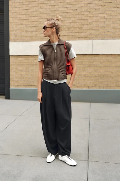 GILET EN MAILLE CÔTELÉE