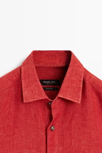 Regular fit 100% linen faded shirt