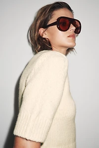PULL EN MAILLE MANCHES COURTES