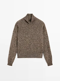 Mouliné knit alpaca and wool blend turtleneck sweater