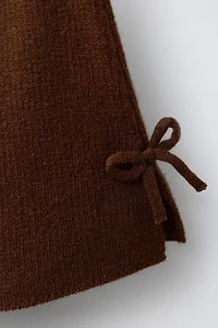 WOOL BLEND KNIT SKIRT WITH BOWS