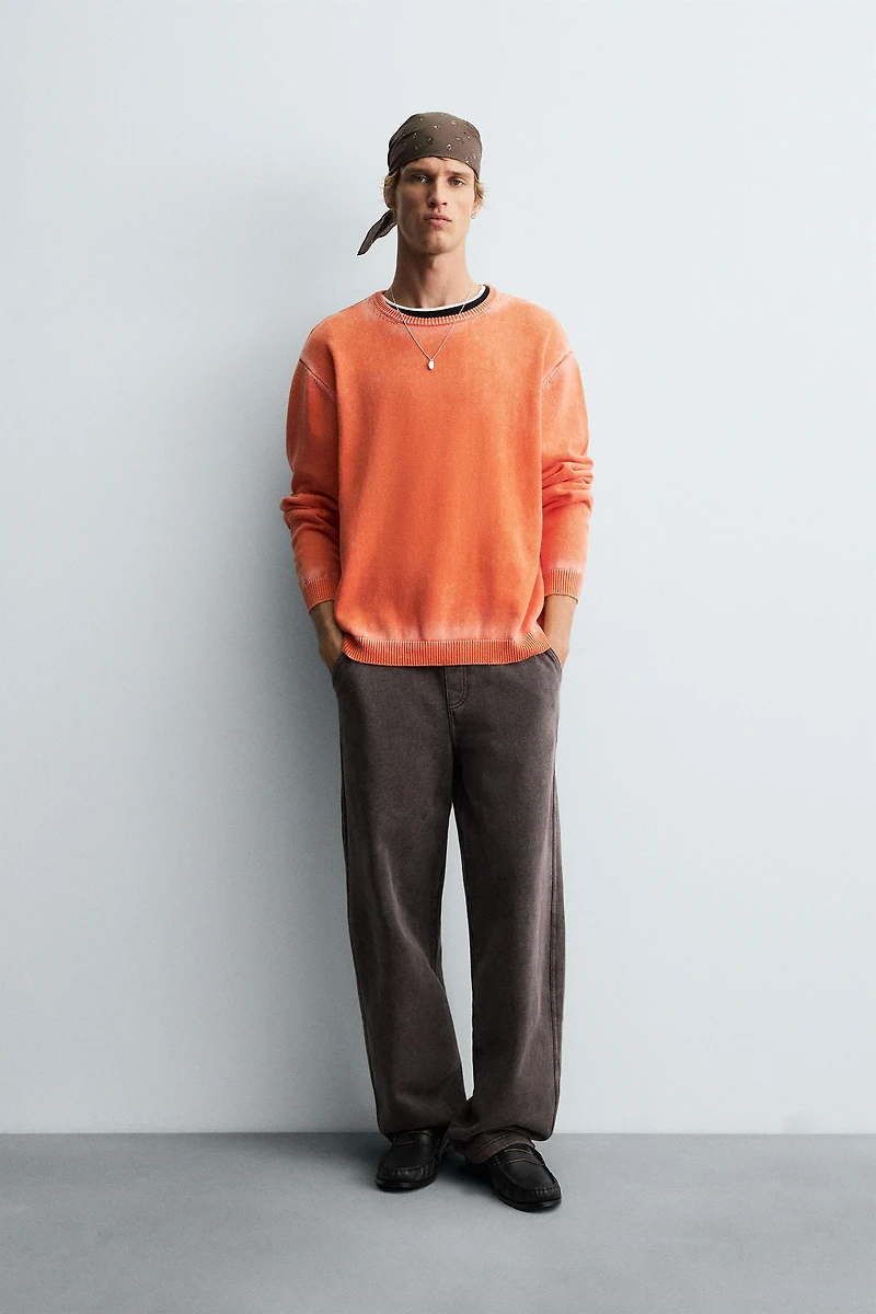 WASHED COTTON SWEATER