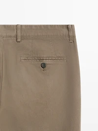 Slim-fit micro-textured trousers
