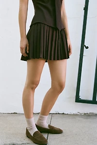 TIE PLEATED SHORT DRESS