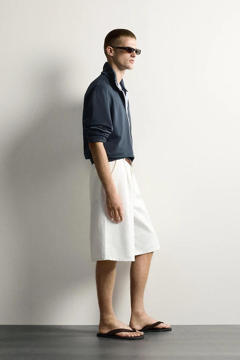 RELAXED FIT CONTRAST ZIP SWEATSHIRT