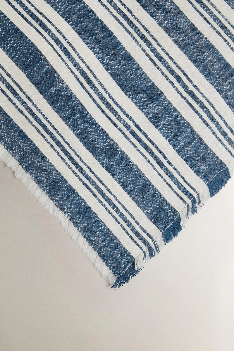STRIPED COTTON BLANKET
