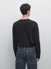 Long sleeve medium weight cotton T-shirt