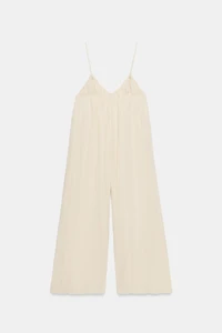 LONG TEXTURED STRAP JUMPSUIT