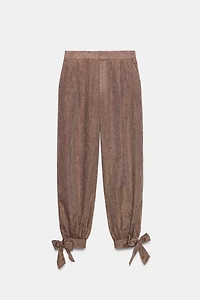 LINEN BALLOON PANTS WITH TIES