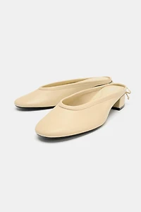LEATHER SLINGBACK BALLET FLATS
