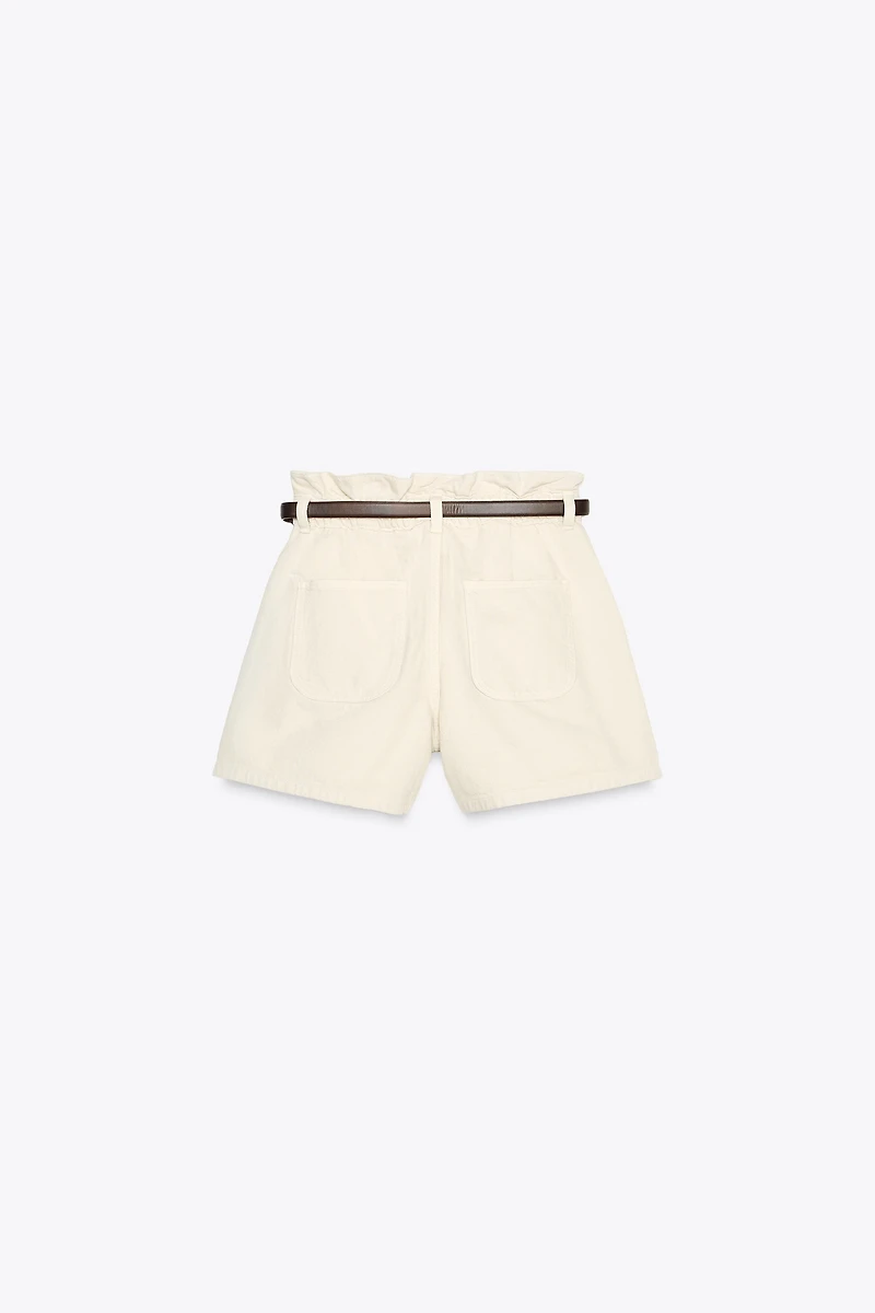 Z1975 DENIM PAPERBAG BELTED SHORTS