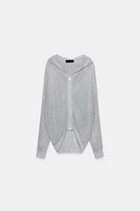SWEAT À CAPUCHE EN FIL MÉTALLISÉ