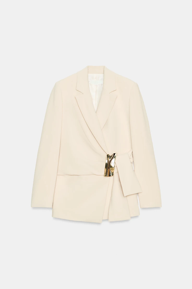 DOUBLE-BREASTED BLAZER WITH BUCKLE