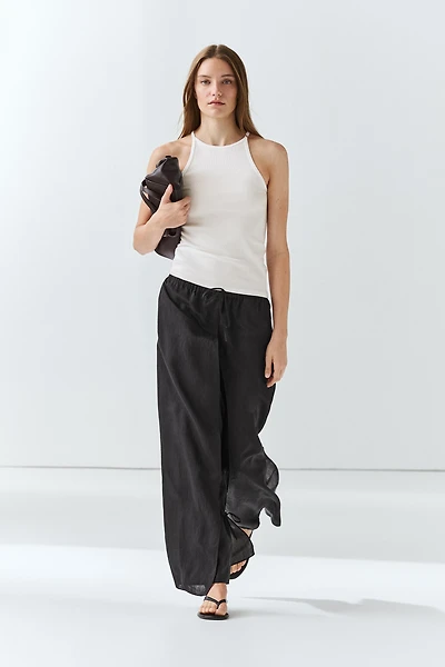 Double-layer pants with tie detail