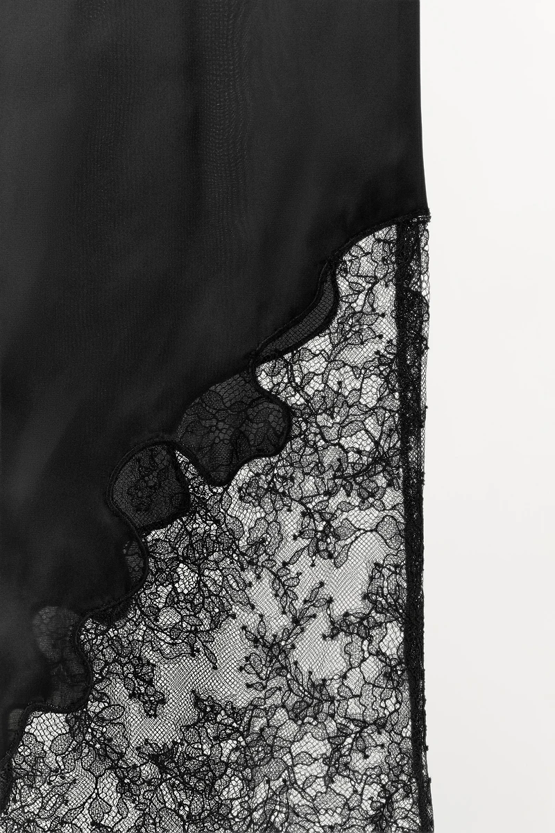 SATIN LACE PANTS