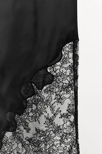 SATIN LACE PANTS