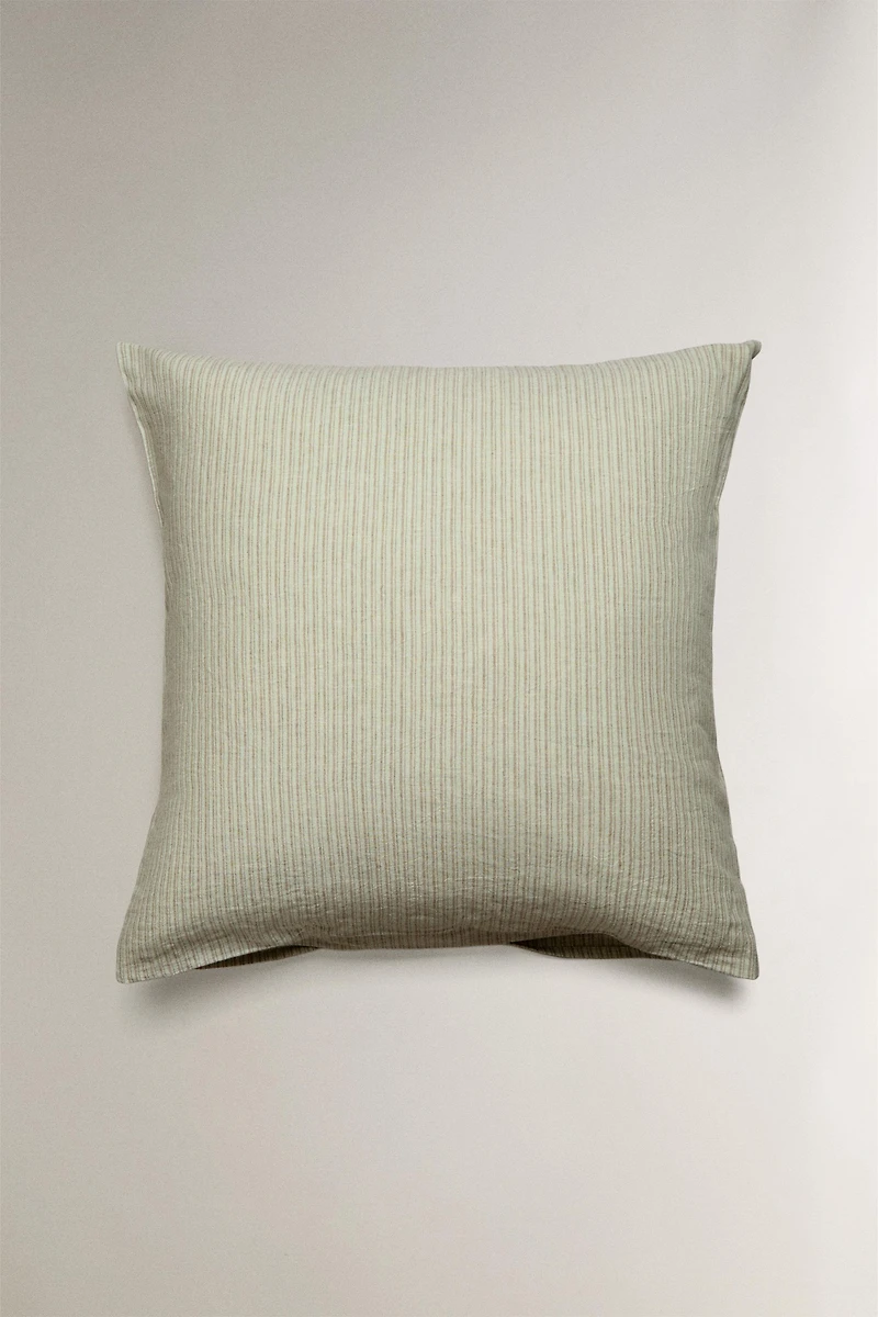 STRIPED LINEN AND COTTON PILLOWCASE