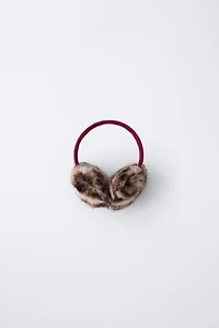 ANIMAL PRINT FAUX FUR EARMUFFS