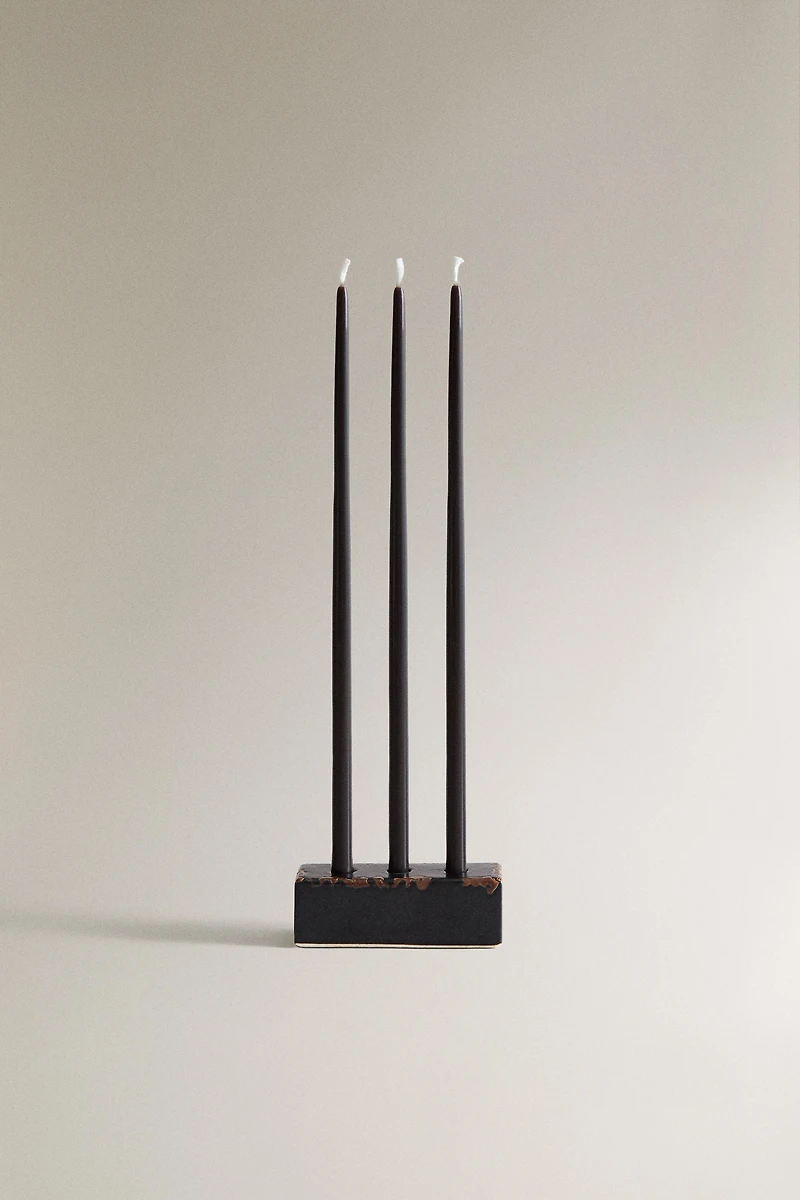 VELVET CUIR CANDLE SET PACK AND CANDLE HOLDER