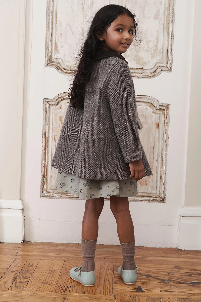 2-5 YEARS / VELVET COLLAR WOOL BLEND COAT LIMITED EDITION