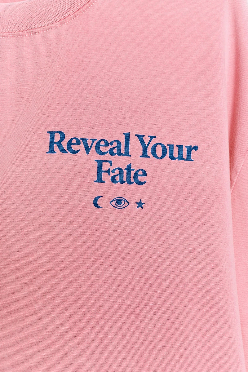 WASHED EFFECT TEXT T-SHIRT