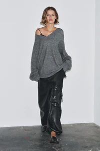 PULL OVERSIZE AVEC LAINE