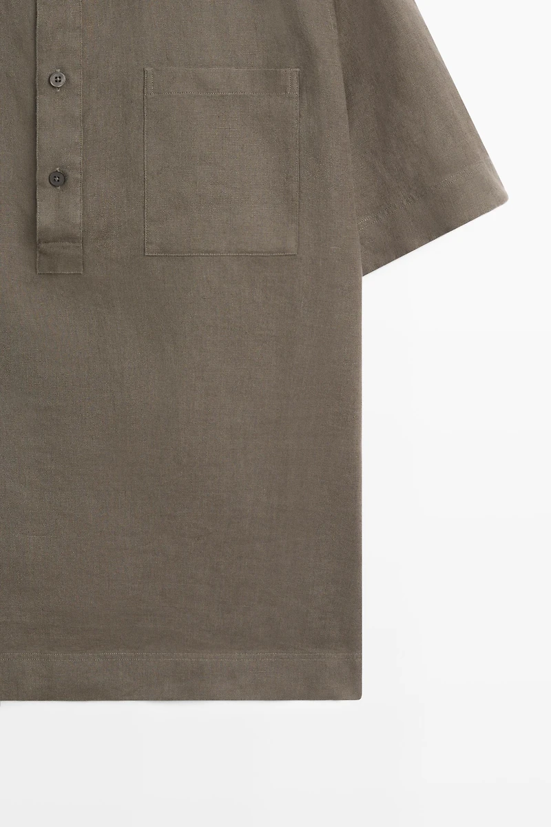 100% linen regular fit polo shirt