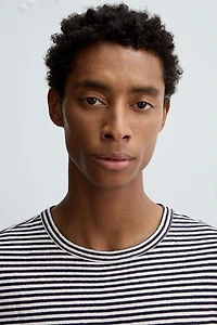 T-SHIRT COTON ET LIN RAYÉ