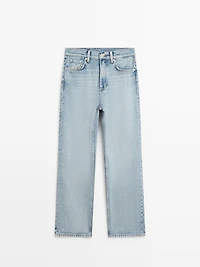 Straight-leg high-waist jeans