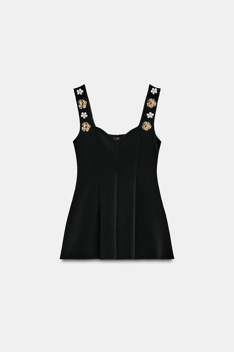 STRETCH PEPLUM TOP