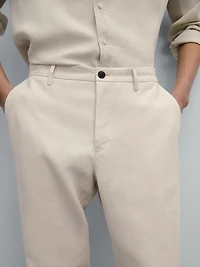 100% linen regular fit trousers